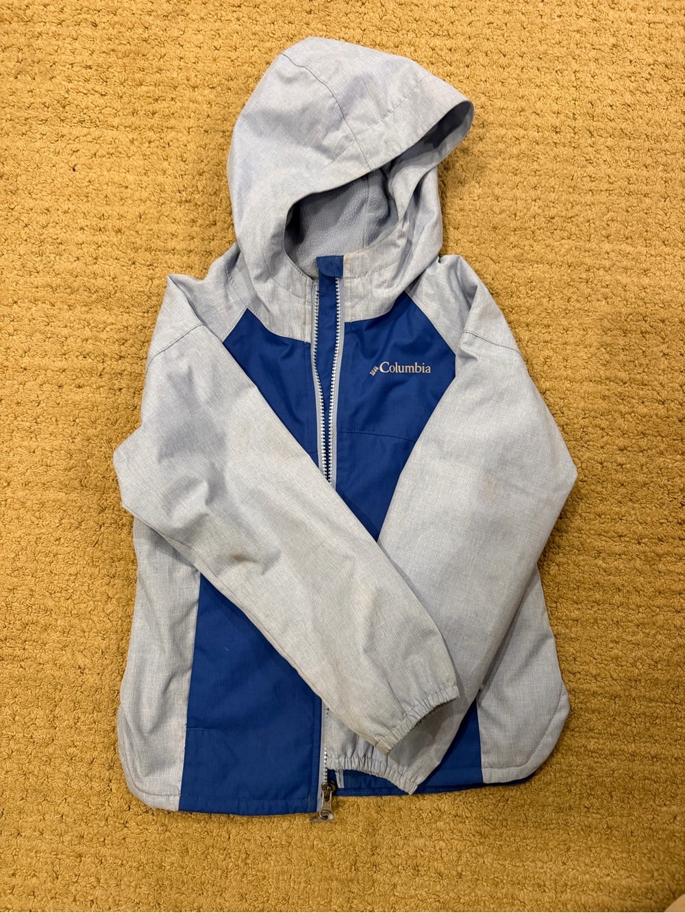 Columbia Kids' Hooded Blue Fleece-Linder Windbreaker Jacket